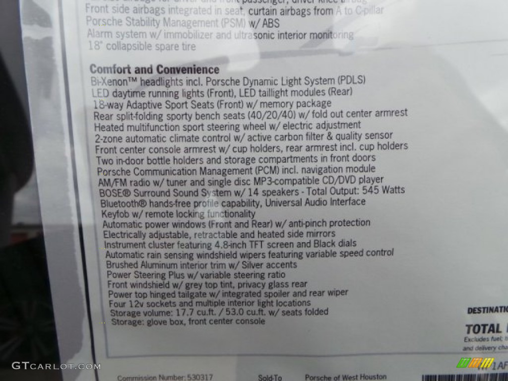 2015 Porsche Macan Turbo Window Sticker Photo #94459655