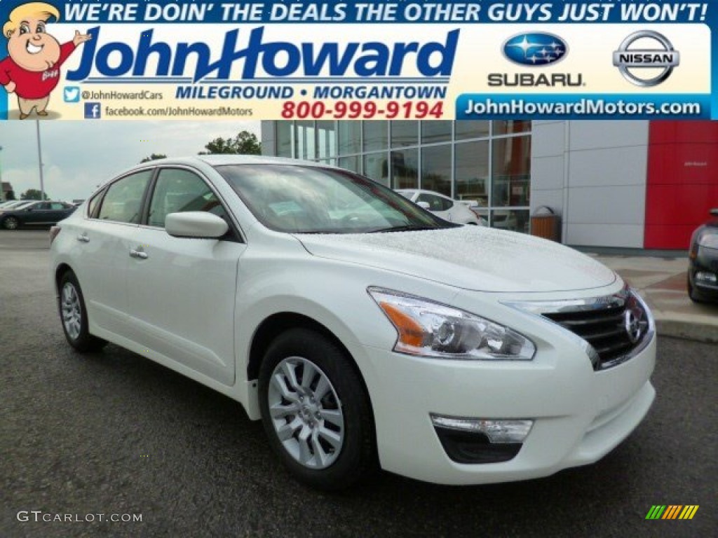 2015 Altima 2.5 S - Pearl White / Beige photo #1
