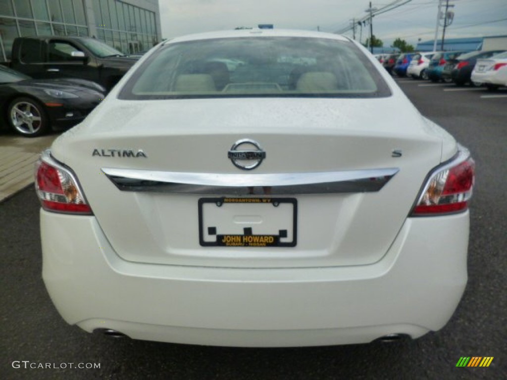 2015 Altima 2.5 S - Pearl White / Beige photo #6