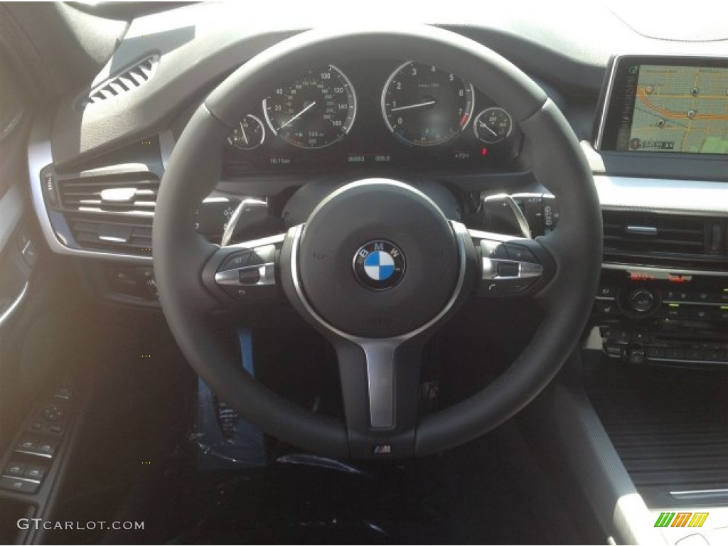 2014 BMW X5 xDrive50i Black Steering Wheel Photo #94468612