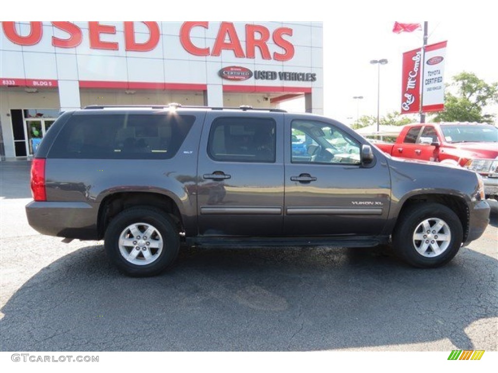 2011 Yukon XL SLT - Storm Gray Metallic / Light Tan photo #8
