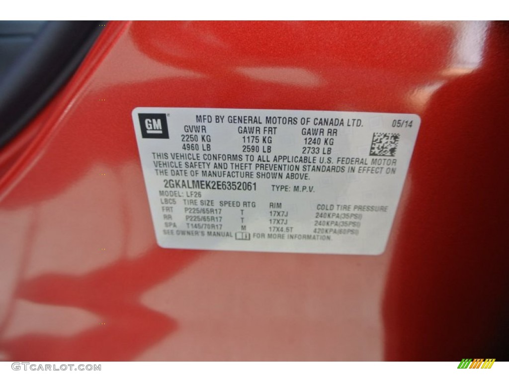 2014 Terrain SLE - Crystal Red Tintcoat / Jet Black photo #7