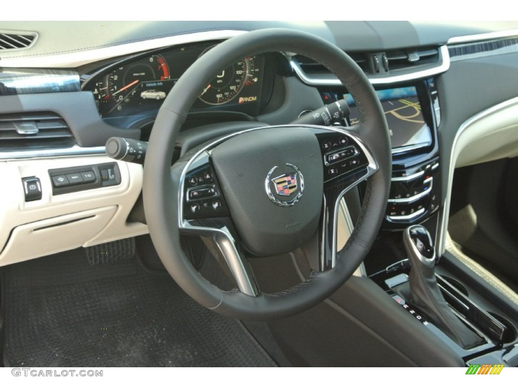 2014 Cadillac XTS Platinum FWD Platinum Jet Black/Light Wheat Opus Full Leather Steering Wheel Photo #94482910