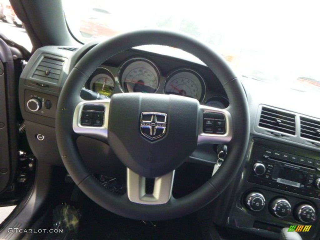 2014 Challenger SXT - Phantom Black Tri-Coat Pearl / Dark Slate Gray photo #19