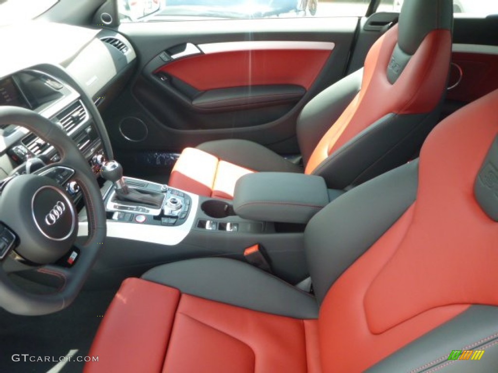 Black/Magma Red Interior 2014 Audi S5 3.0T Premium Plus quattro Cabriolet Photo #94483492