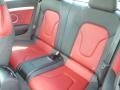 2014 Audi S5 Black/Magma Red Interior Rear Seat Photo