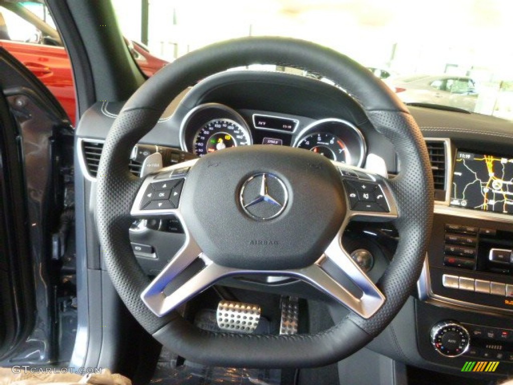 2014 Mercedes-Benz ML 63 AMG designo Black Steering Wheel Photo #94483852