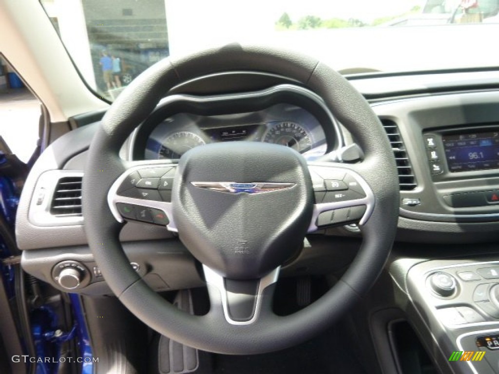 2015 Chrysler 200 Limited Black Steering Wheel Photo #94484389