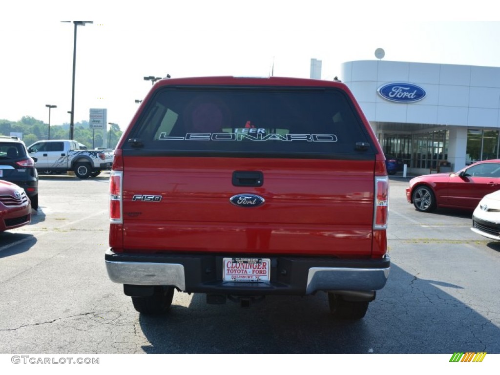 2010 F150 XLT SuperCrew 4x4 - Vermillion Red / Tan photo #5