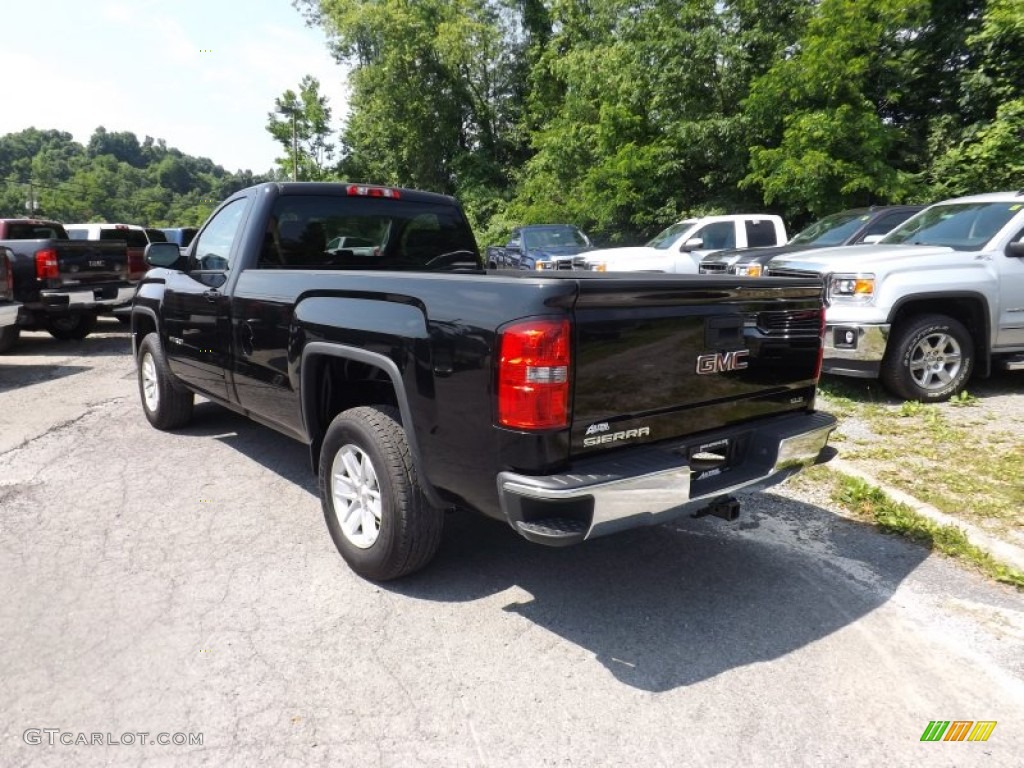 2014 Sierra 1500 SLE Regular Cab 4x4 - Onyx Black / Jet Black photo #5