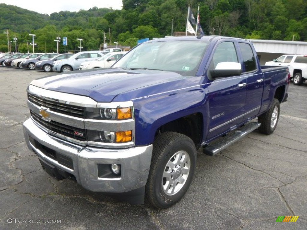 2015 Silverado 2500HD LTZ Double Cab 4x4 - Blue Topaz Metallic / Jet Black photo #4