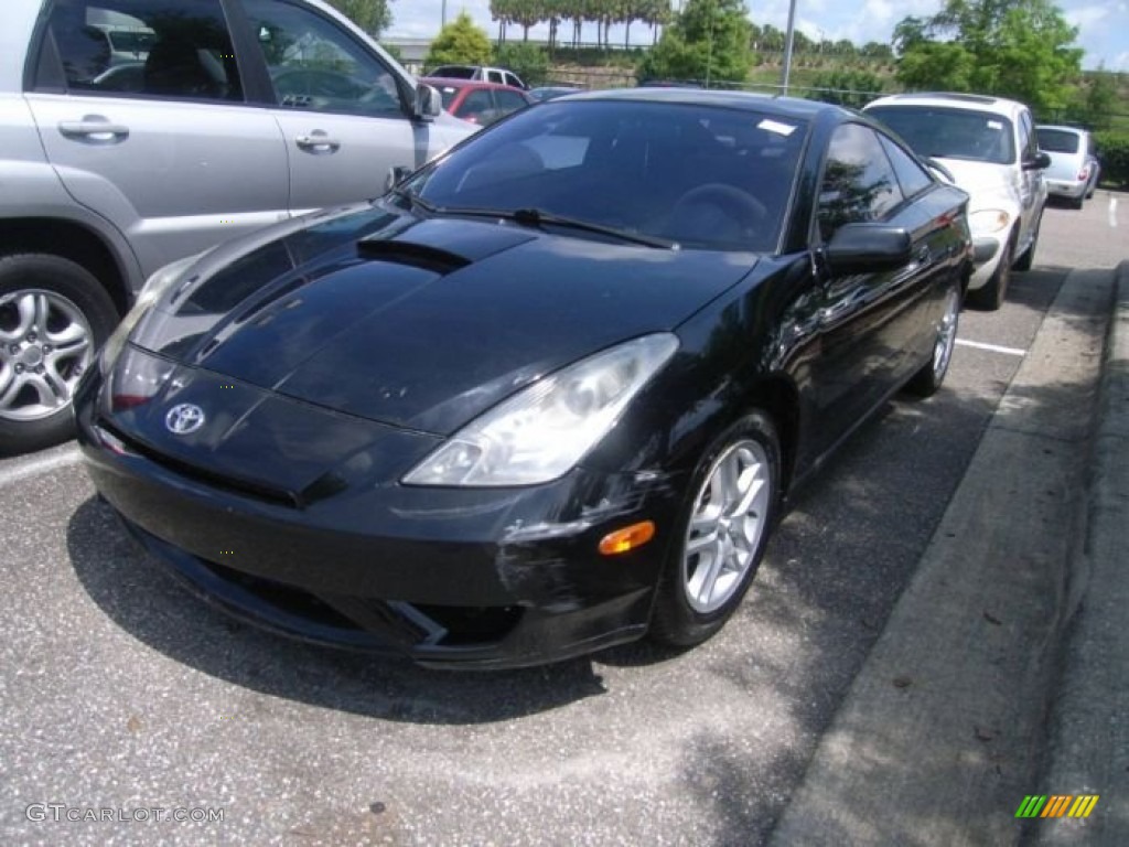2003 Celica GT - Black / Black/Red photo #3