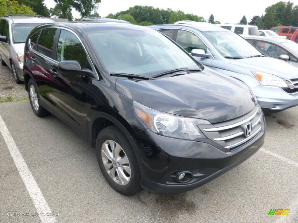 2012 CR-V EX 4WD - Crystal Black Pearl / Black photo #1