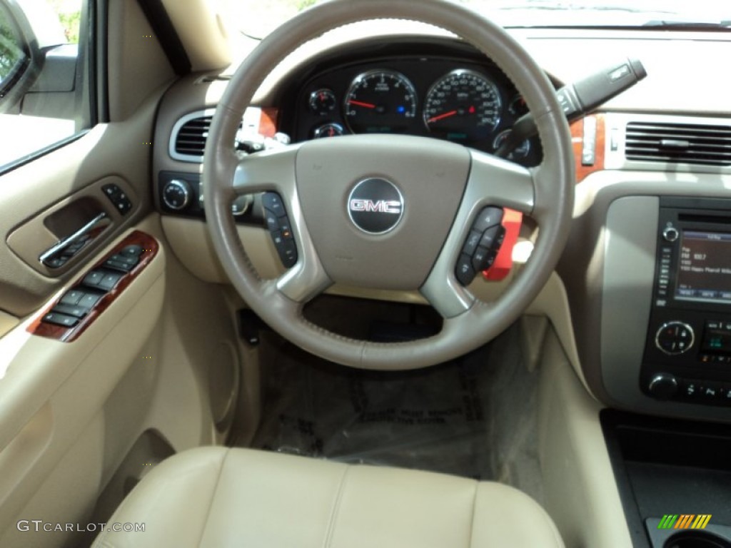 2012 GMC Yukon SLT 4x4 Light Tan Steering Wheel Photo #94506542
