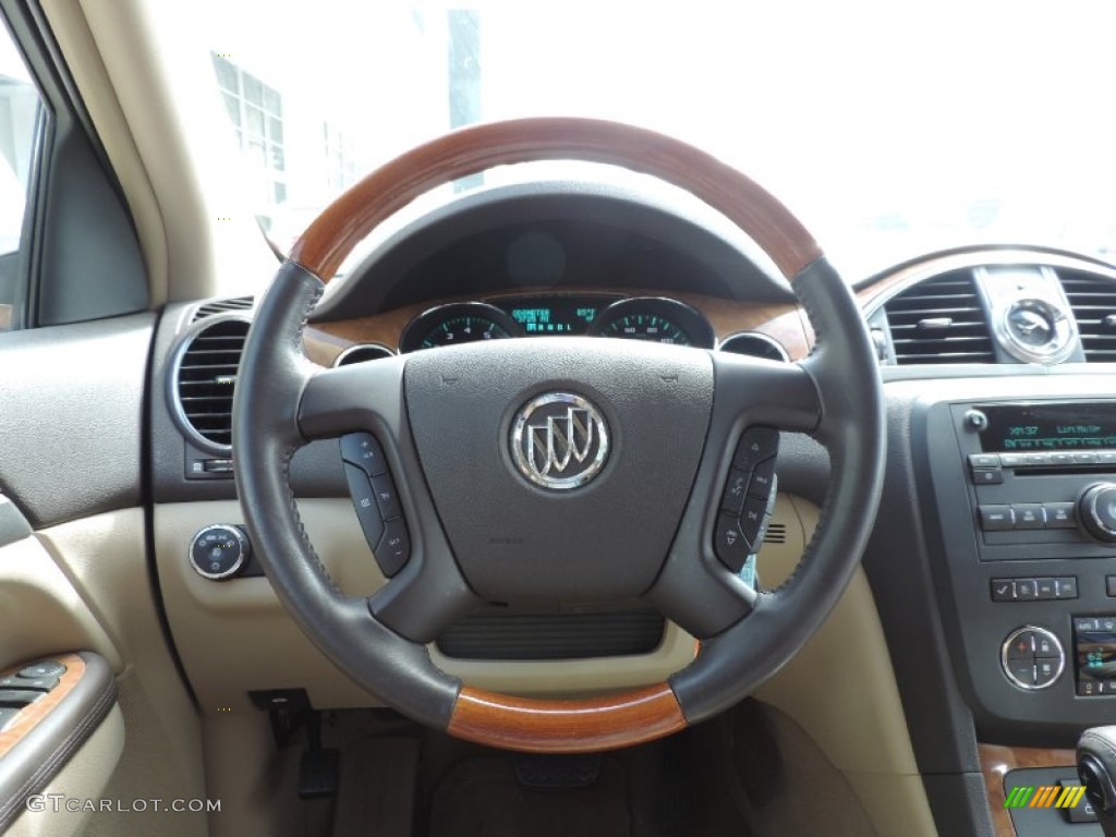 2010 Buick Enclave CX Cashmere/Cocoa Steering Wheel Photo #94516836