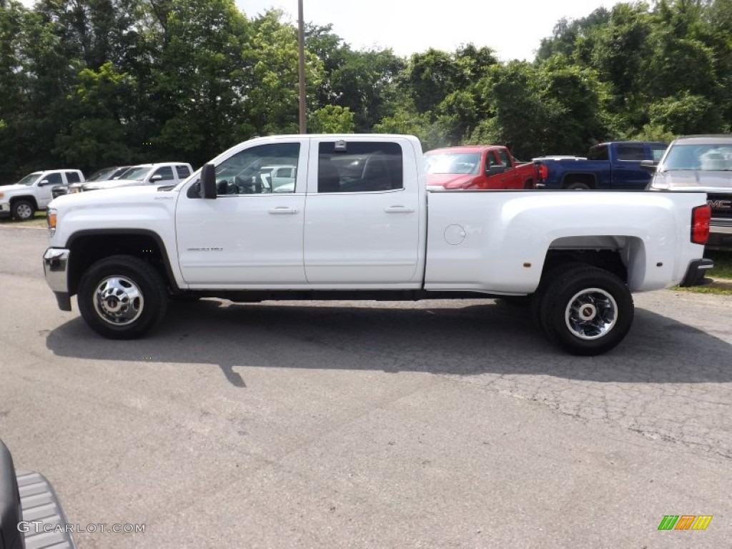 Summit White 2015 GMC Sierra 3500HD SLE Crew Cab 4x4 Dual Rear Wheel Exterior Photo #94521183