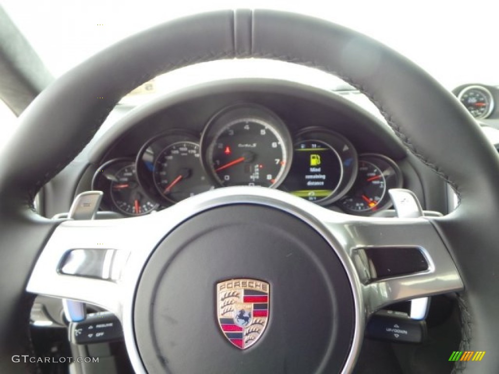 2014 Porsche Cayenne Turbo S Black Steering Wheel Photo #94521921