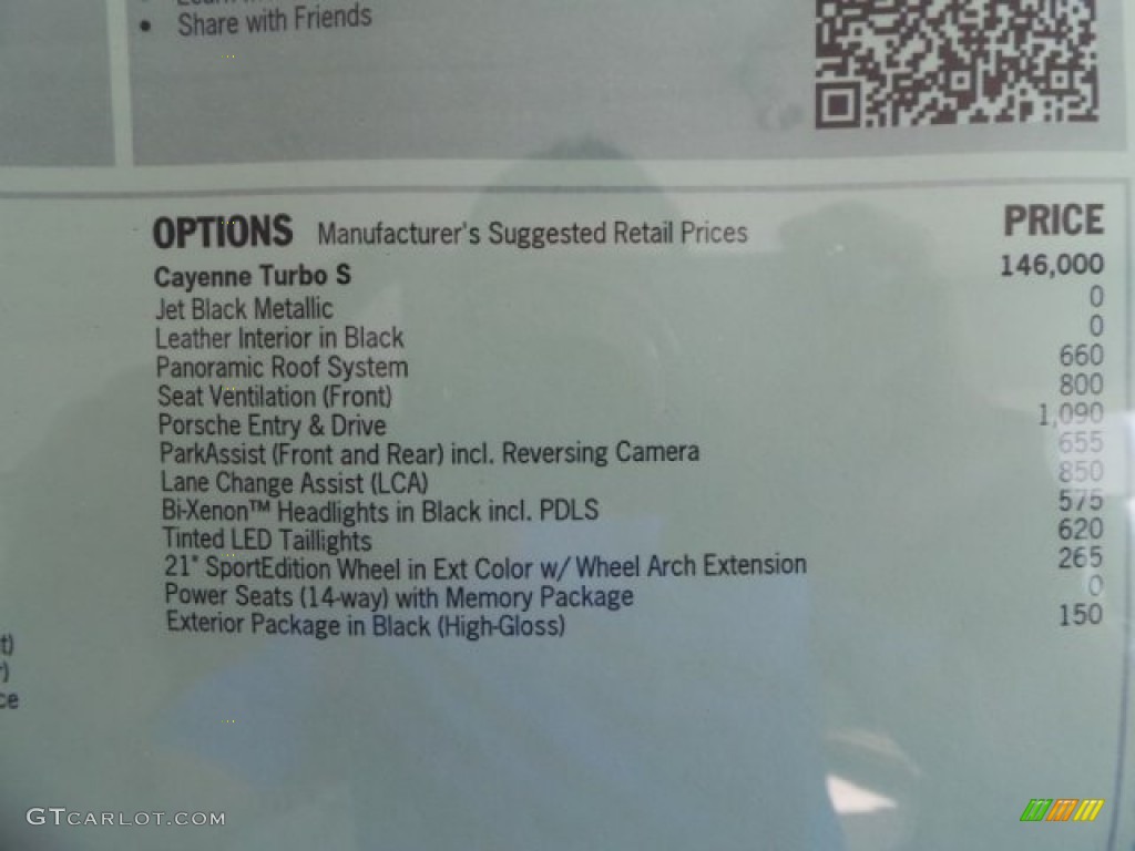 2014 Porsche Cayenne Turbo S Window Sticker Photo #94522194