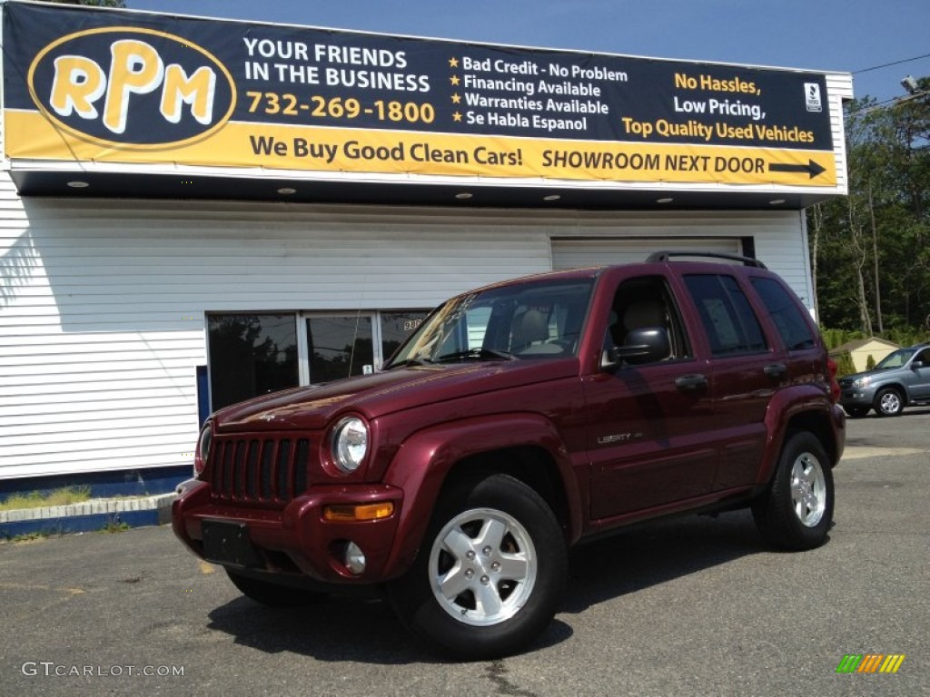 2003 Liberty Limited 4x4 - Dark Garnet Red Pearl / Light Taupe/Dark Slate Gray photo #1