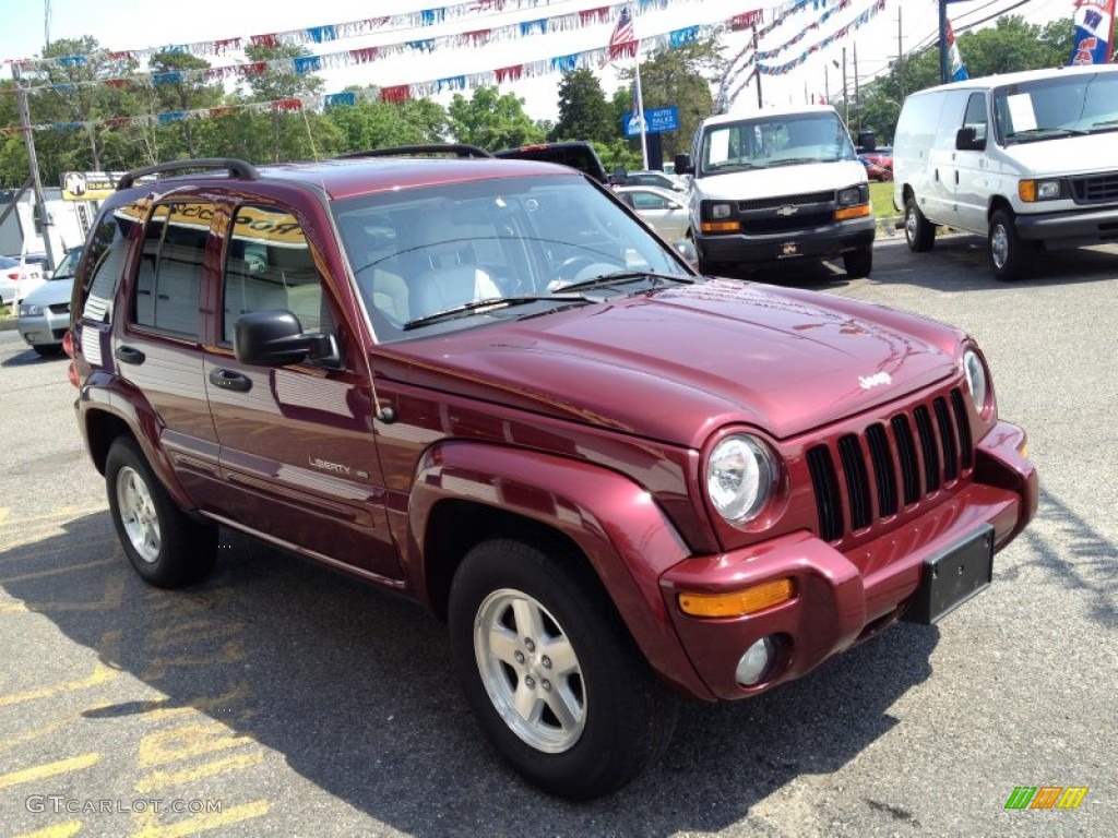 2003 Liberty Limited 4x4 - Dark Garnet Red Pearl / Light Taupe/Dark Slate Gray photo #5