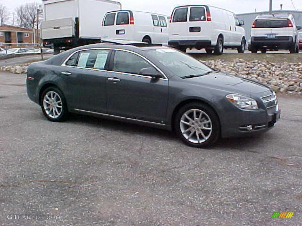 2009 Malibu LTZ Sedan - Dark Gray Metallic / Ebony/Brick photo #3