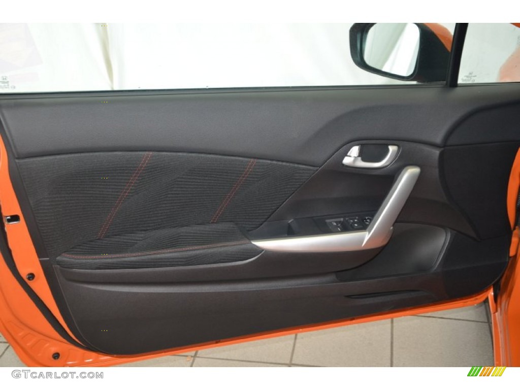 2014 Civic Si Coupe - Orange Fire Pearl / Black/Red photo #8