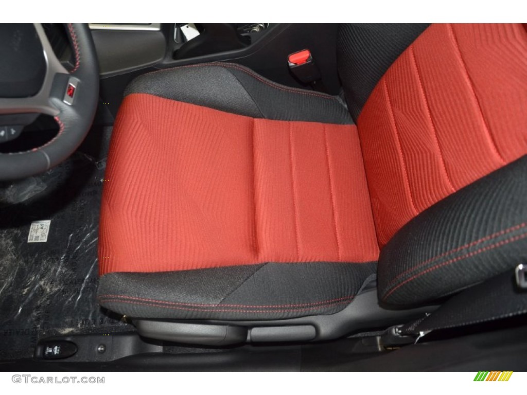 2014 Civic Si Coupe - Orange Fire Pearl / Black/Red photo #10