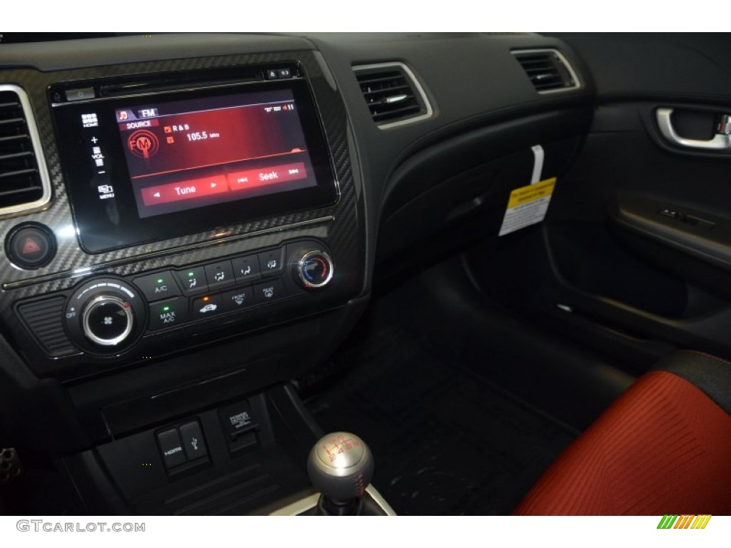 2014 Civic Si Coupe - Orange Fire Pearl / Black/Red photo #11