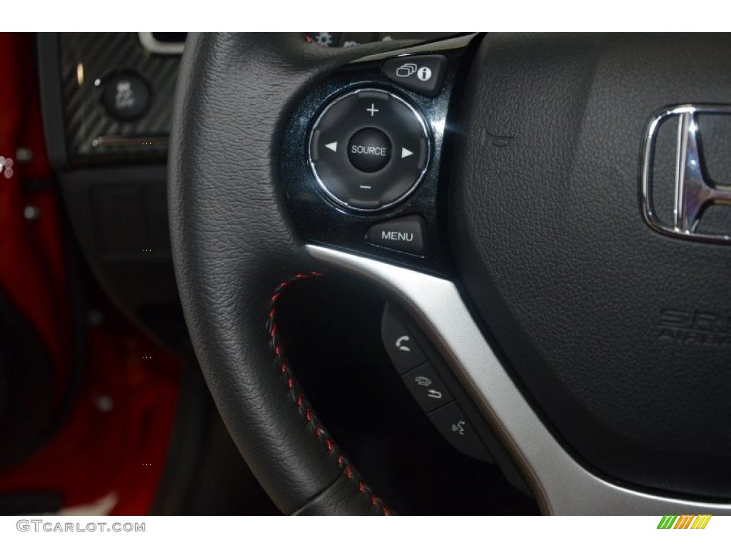 2014 Civic Si Coupe - Orange Fire Pearl / Black/Red photo #18