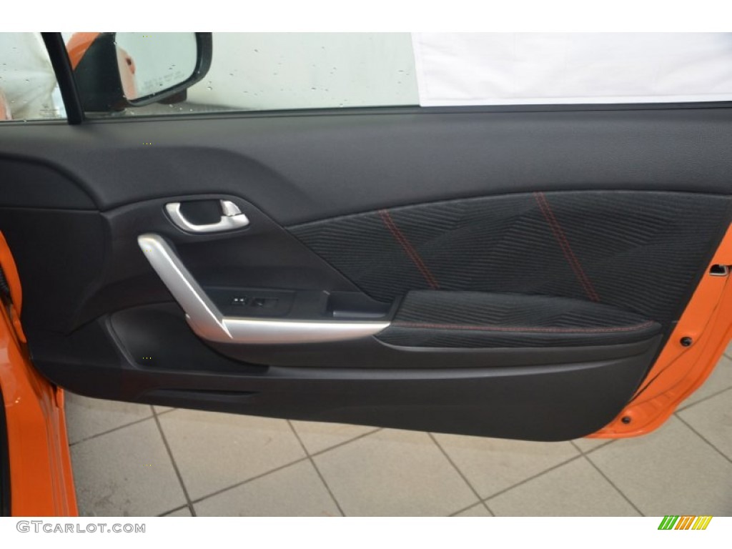 2014 Civic Si Coupe - Orange Fire Pearl / Black/Red photo #19