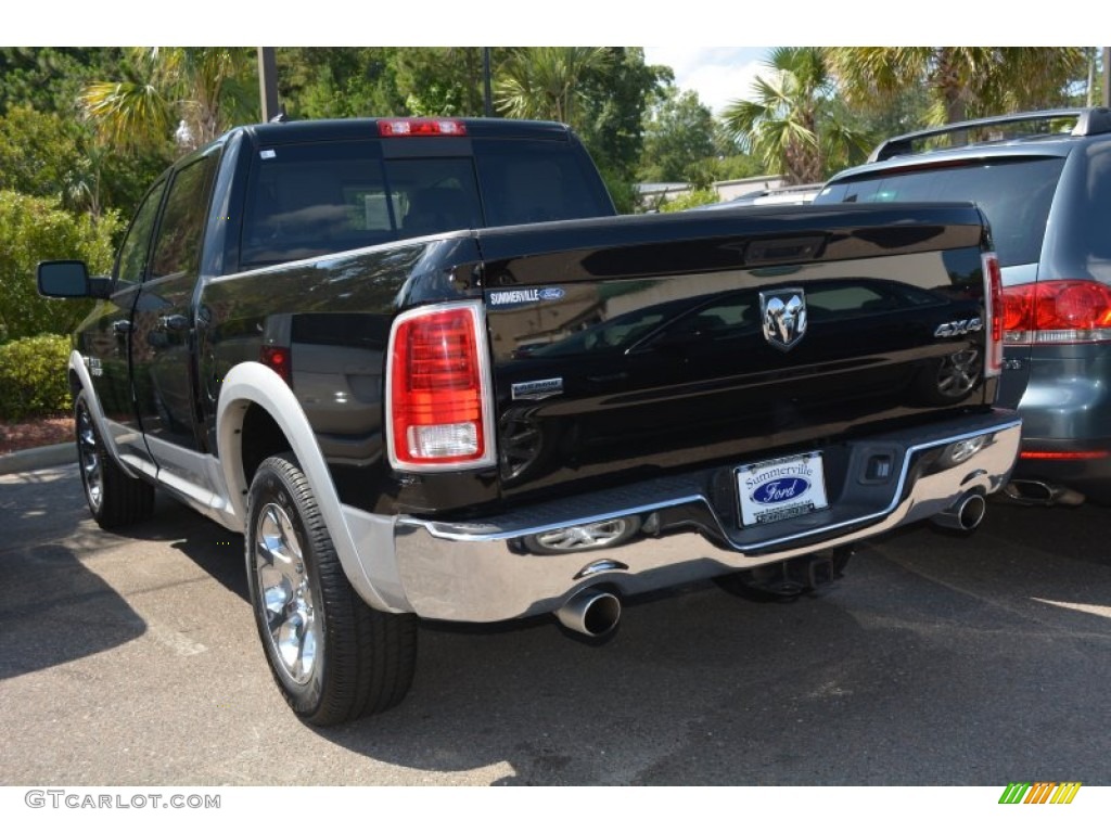 2014 1500 Laramie Crew Cab 4x4 - Black / Canyon Brown/Light Frost Beige photo #4