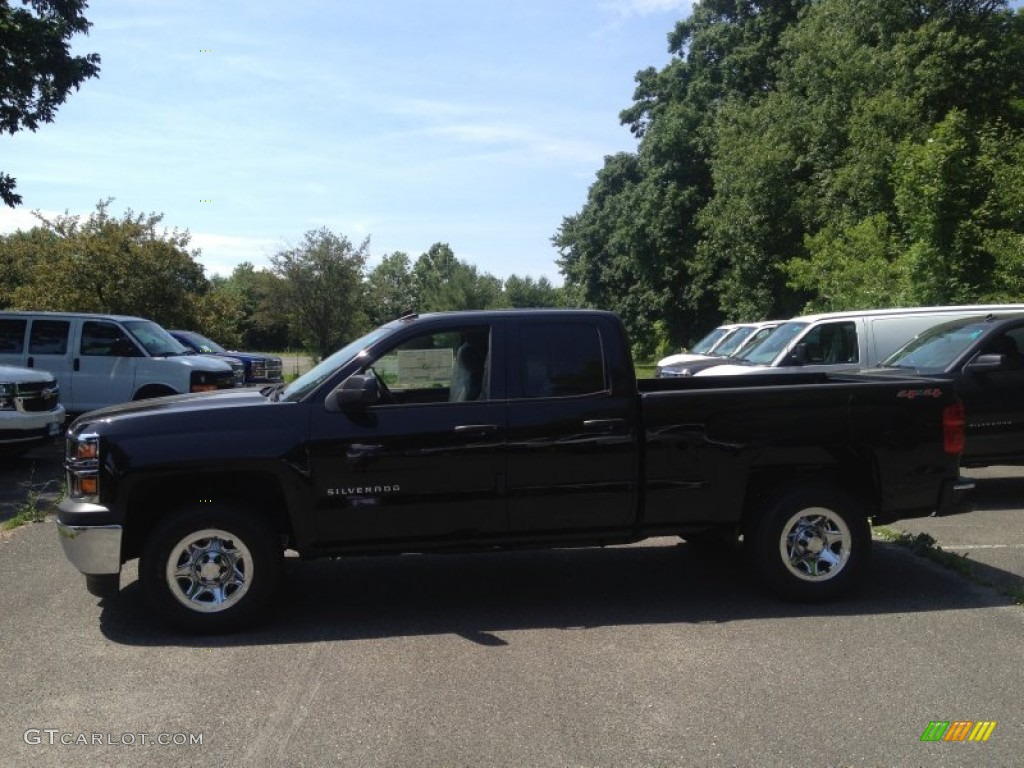 2014 Silverado 1500 WT Double Cab 4x4 - Black / Jet Black/Dark Ash photo #3