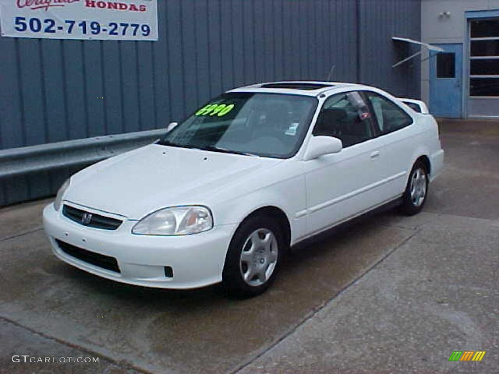 1999 Civic EX Coupe - Taffeta White / Gray photo #2