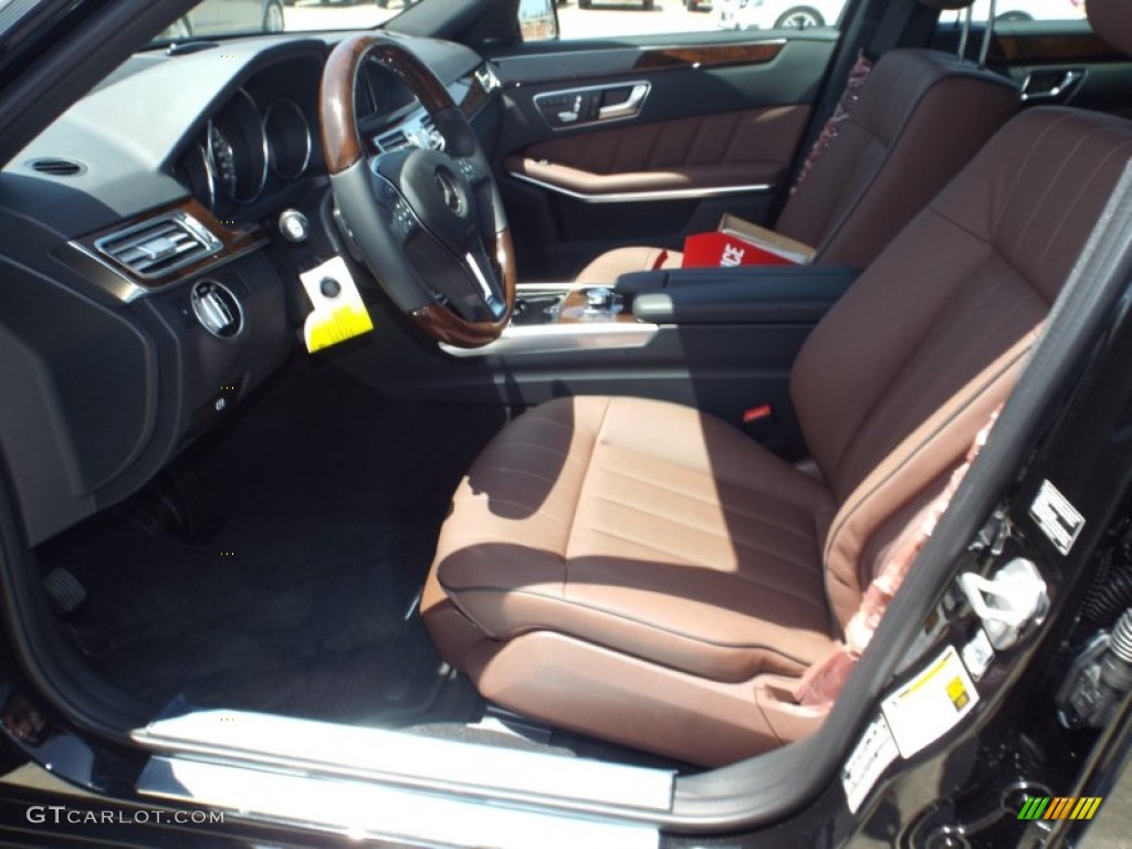 Chestnut Brown/Black Interior 2014 Mercedes-Benz E E250 BlueTEC 4Matic Sedan Photo #94557021