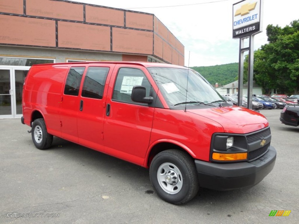 2014 Express 2500 Cargo Extended WT - Victory Red / Medium Pewter photo #2