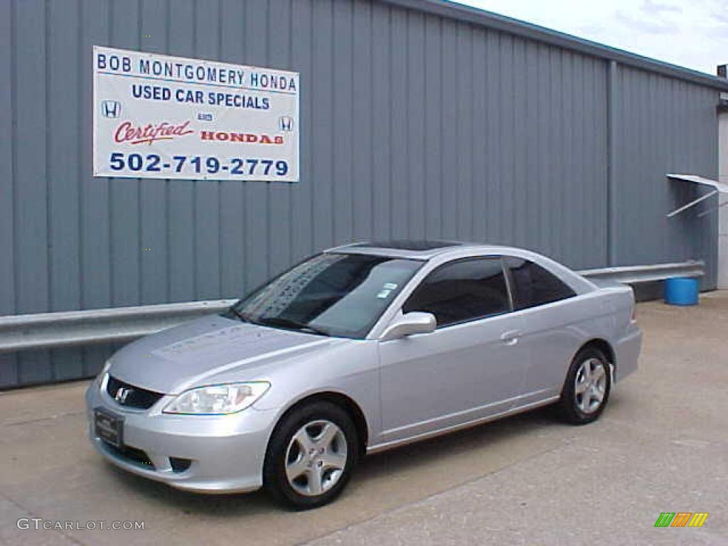 2005 Civic EX Coupe - Satin Silver Metallic / Black photo #2