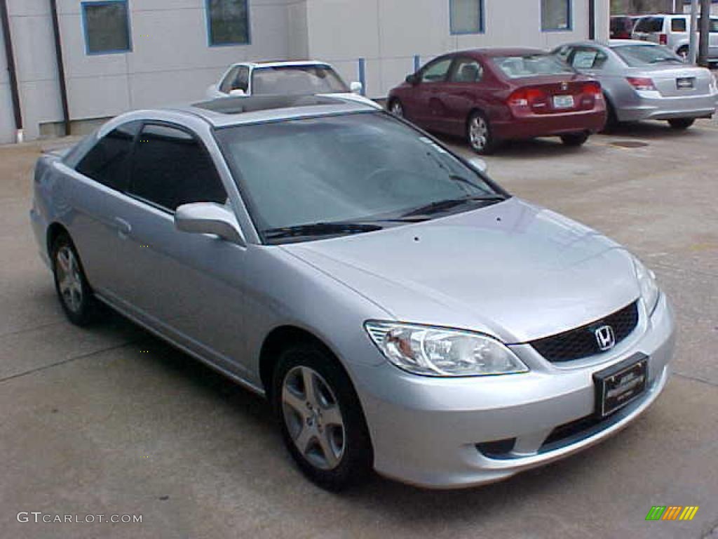 2005 Civic EX Coupe - Satin Silver Metallic / Black photo #4