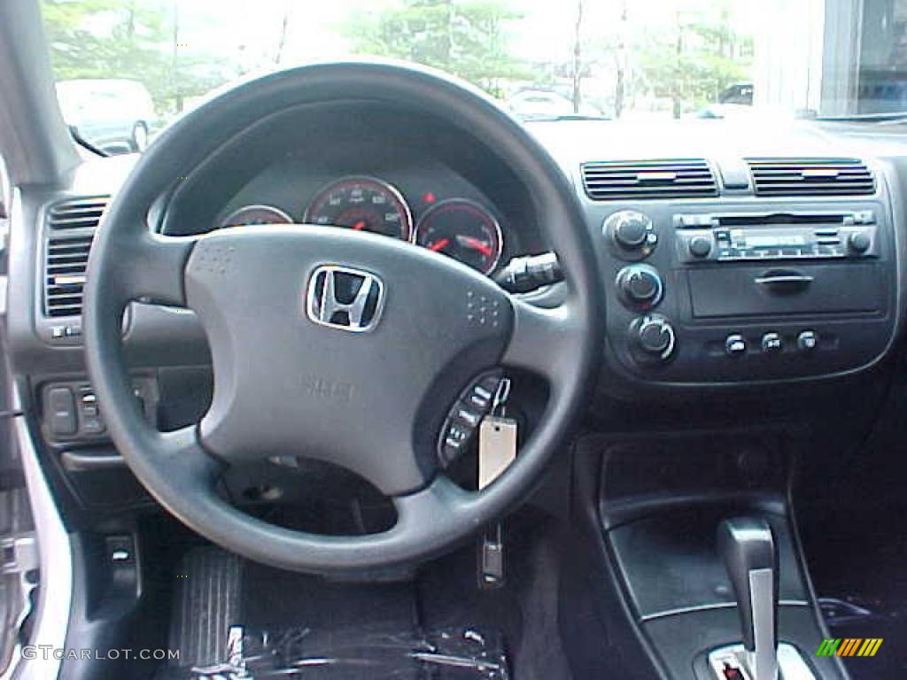 2005 Civic EX Coupe - Satin Silver Metallic / Black photo #8