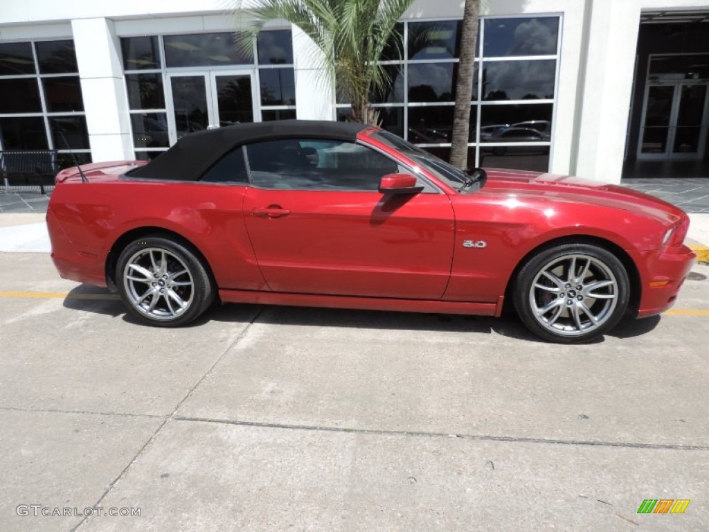 2013 Mustang GT Convertible - Red Candy Metallic / Stone photo #2