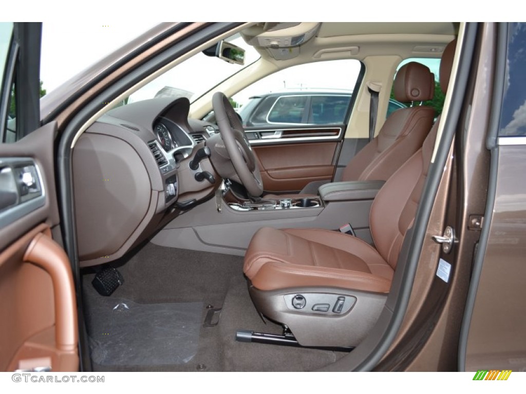 Saddle Brown Interior 2014 Volkswagen Touareg TDI Lux 4Motion Photo #94562851
