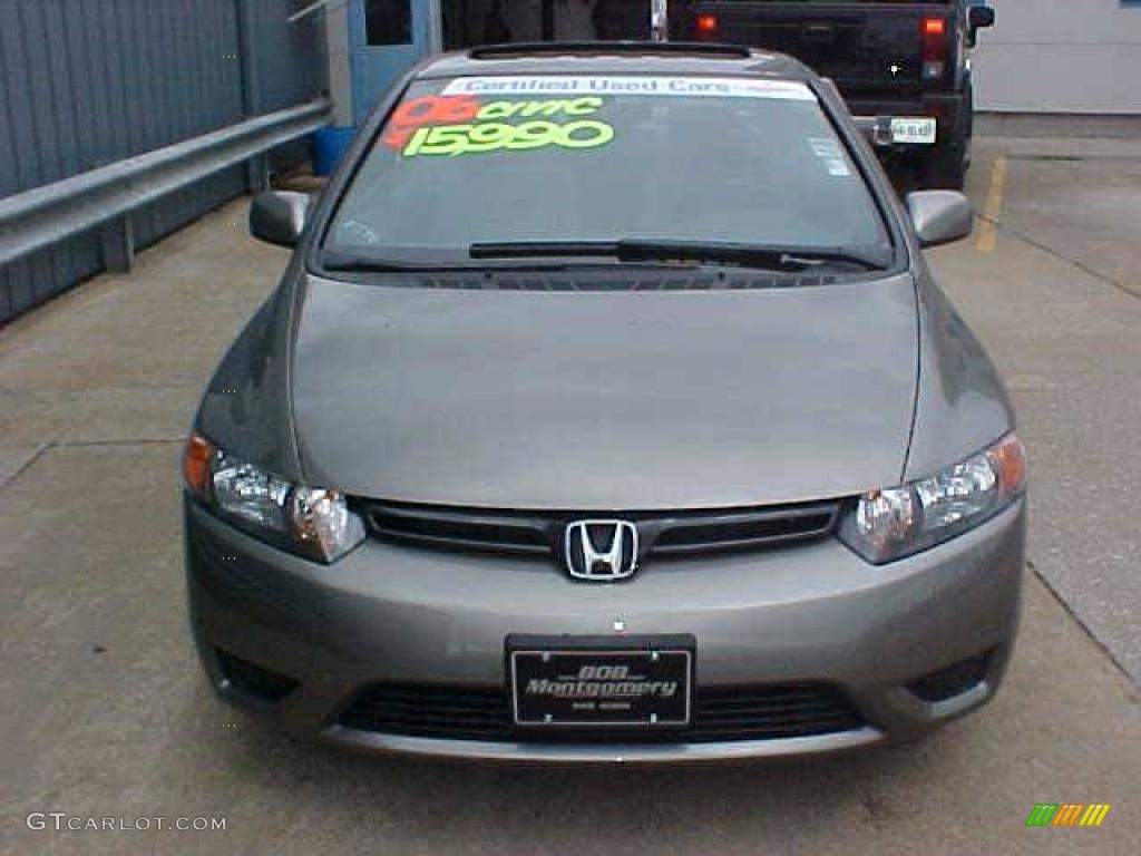 2006 Civic EX Coupe - Galaxy Gray Metallic / Gray photo #3