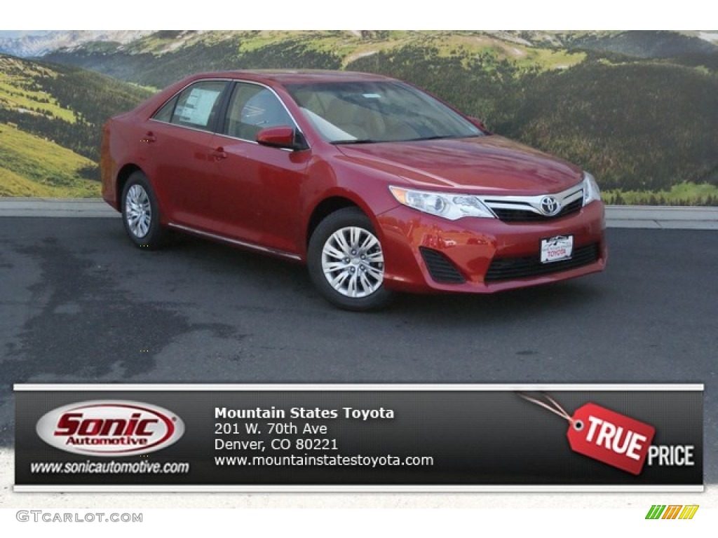 2014 Camry LE - Barcelona Red Metallic / Ivory photo #1