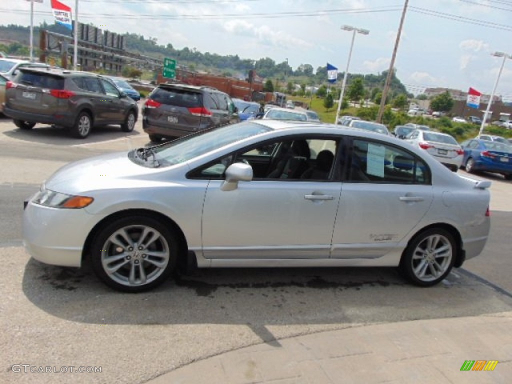 2007 Civic Si Sedan - Alabaster Silver Metallic / Black photo #6