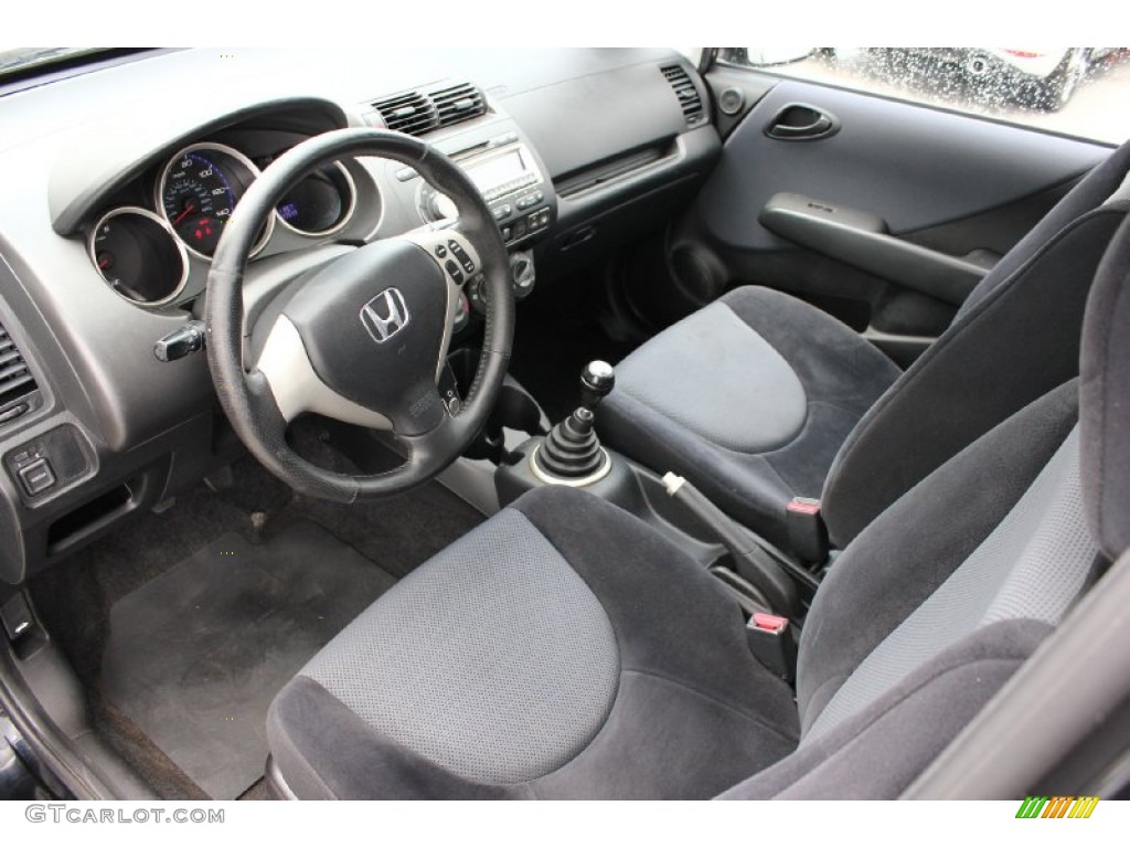 Black Interior 2007 Honda Fit Sport Photo #94565893