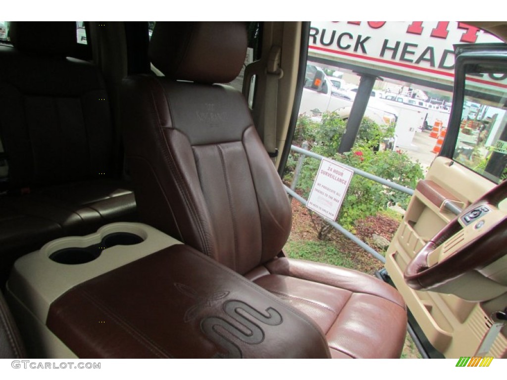 2012 F250 Super Duty King Ranch Crew Cab 4x4 - Green Gem Metallic / Chaparral Leather photo #49