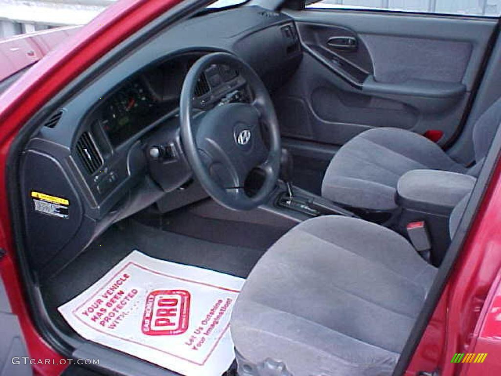 2004 Elantra GLS Sedan - Crimson Dark Red / Gray photo #5