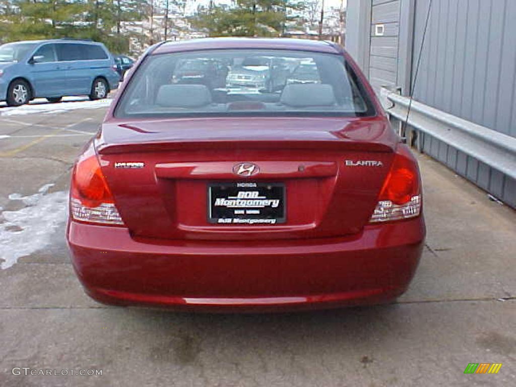 2004 Elantra GLS Sedan - Crimson Dark Red / Gray photo #8