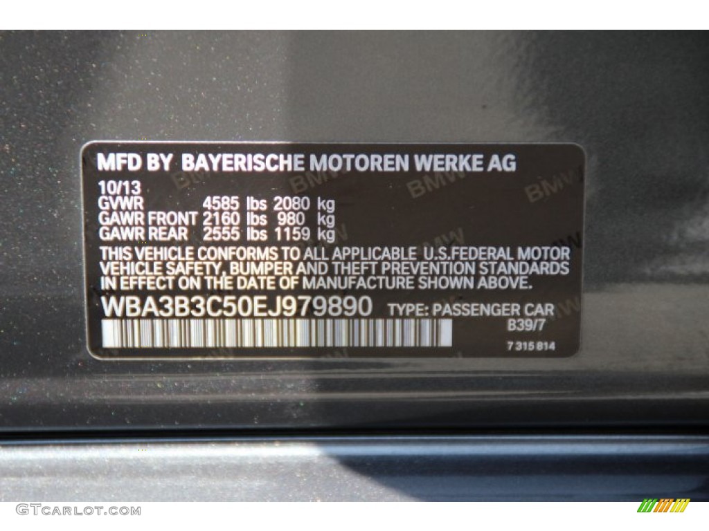 2014 3 Series Color Code B39 for Mineral Grey Metallic Photo #94579765