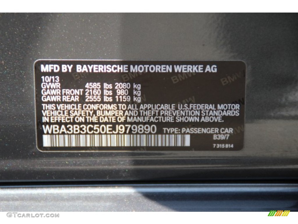 2014 3 Series 328i xDrive Sedan - Mineral Grey Metallic / Black photo #33