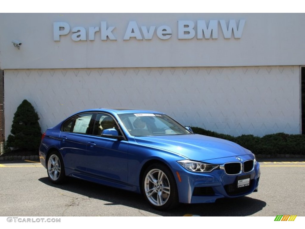 2014 3 Series 328i xDrive Sedan - Estoril Blue / Venetian Beige photo #1